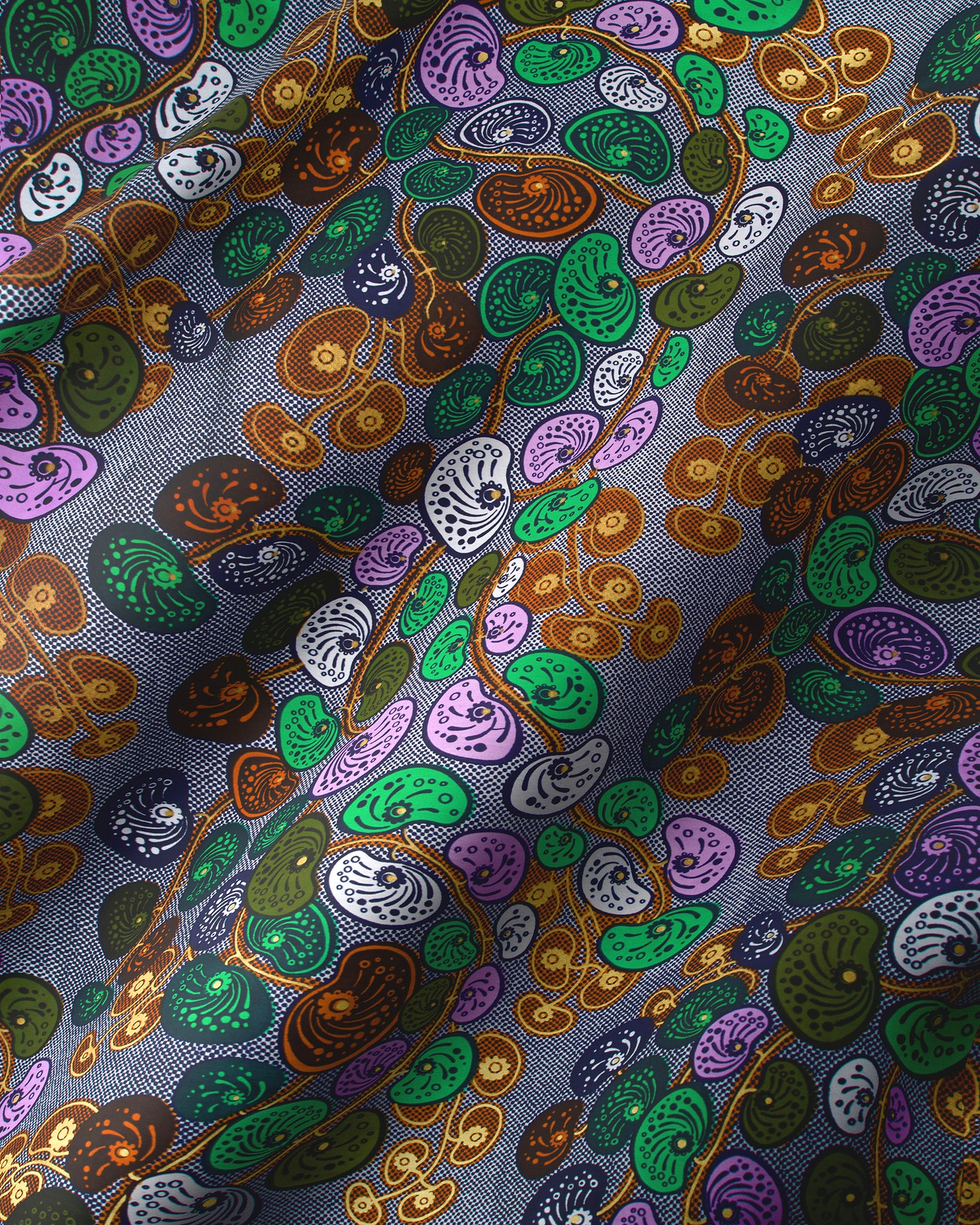 Vibrant patterned scarf dense array satin royal vlw0501.006