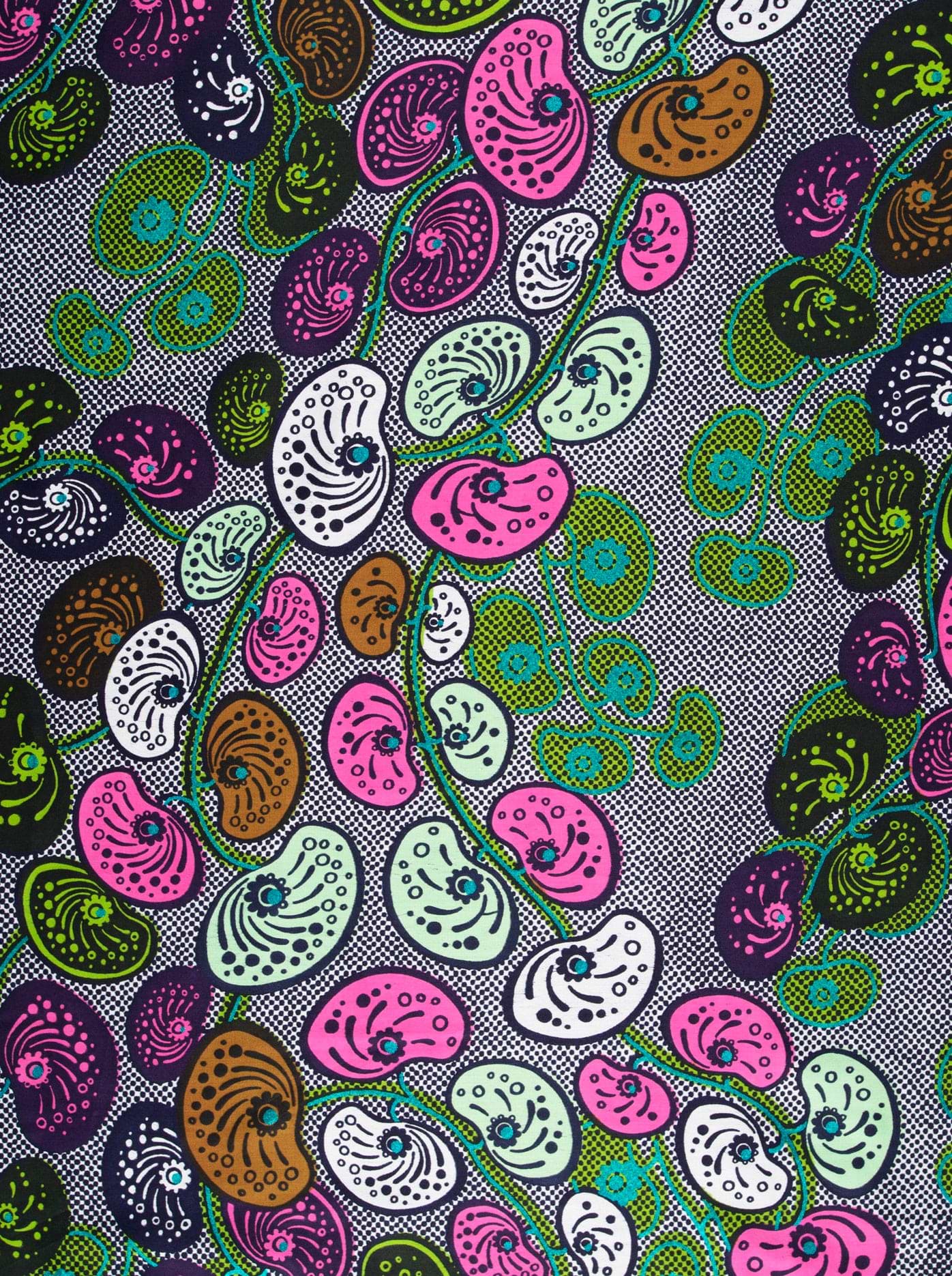 Vibrant patterned fabric colorful stylized satin royal vlw0501.007