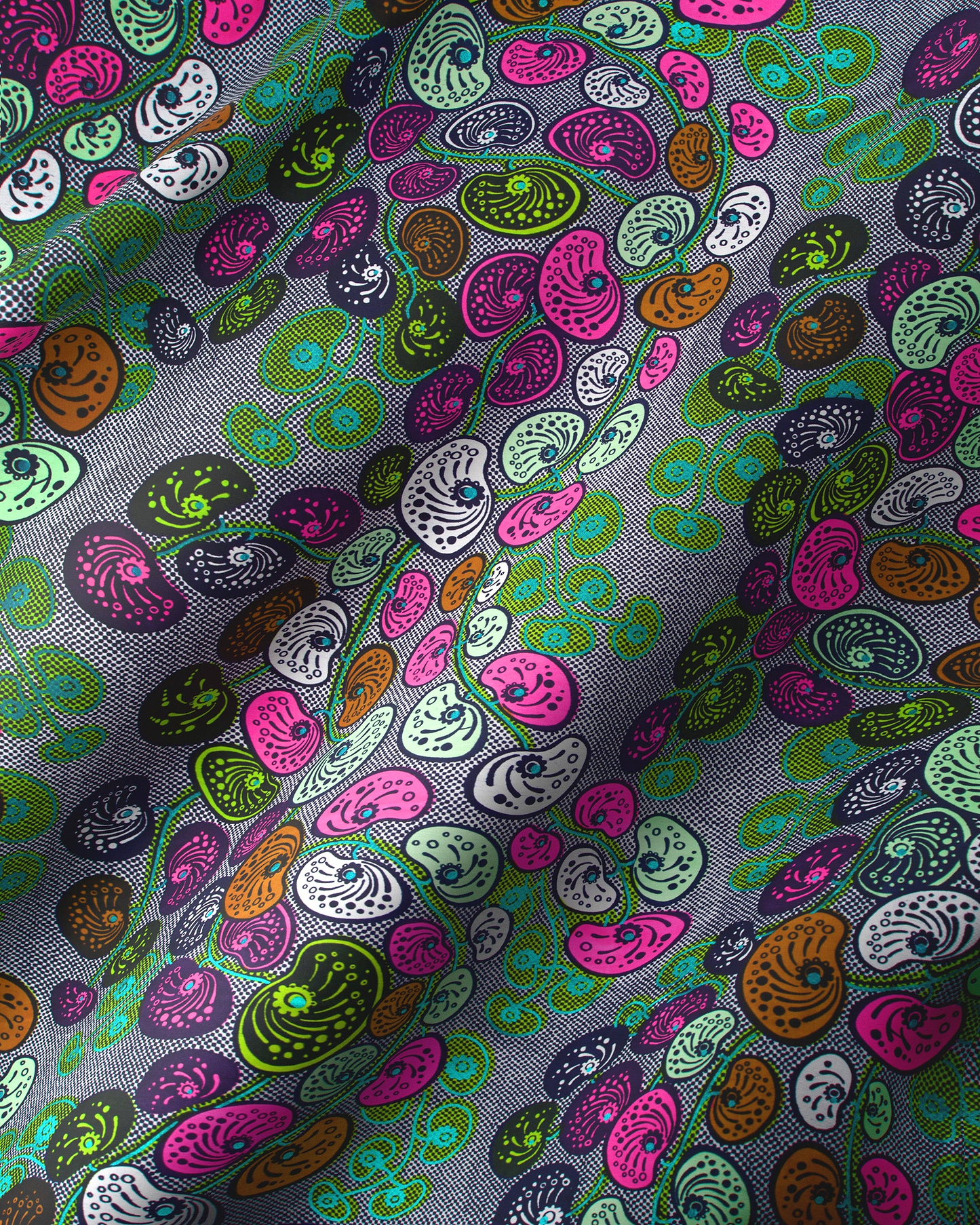 Vibrant patterned fabric dense array satin royal vlw0501.007