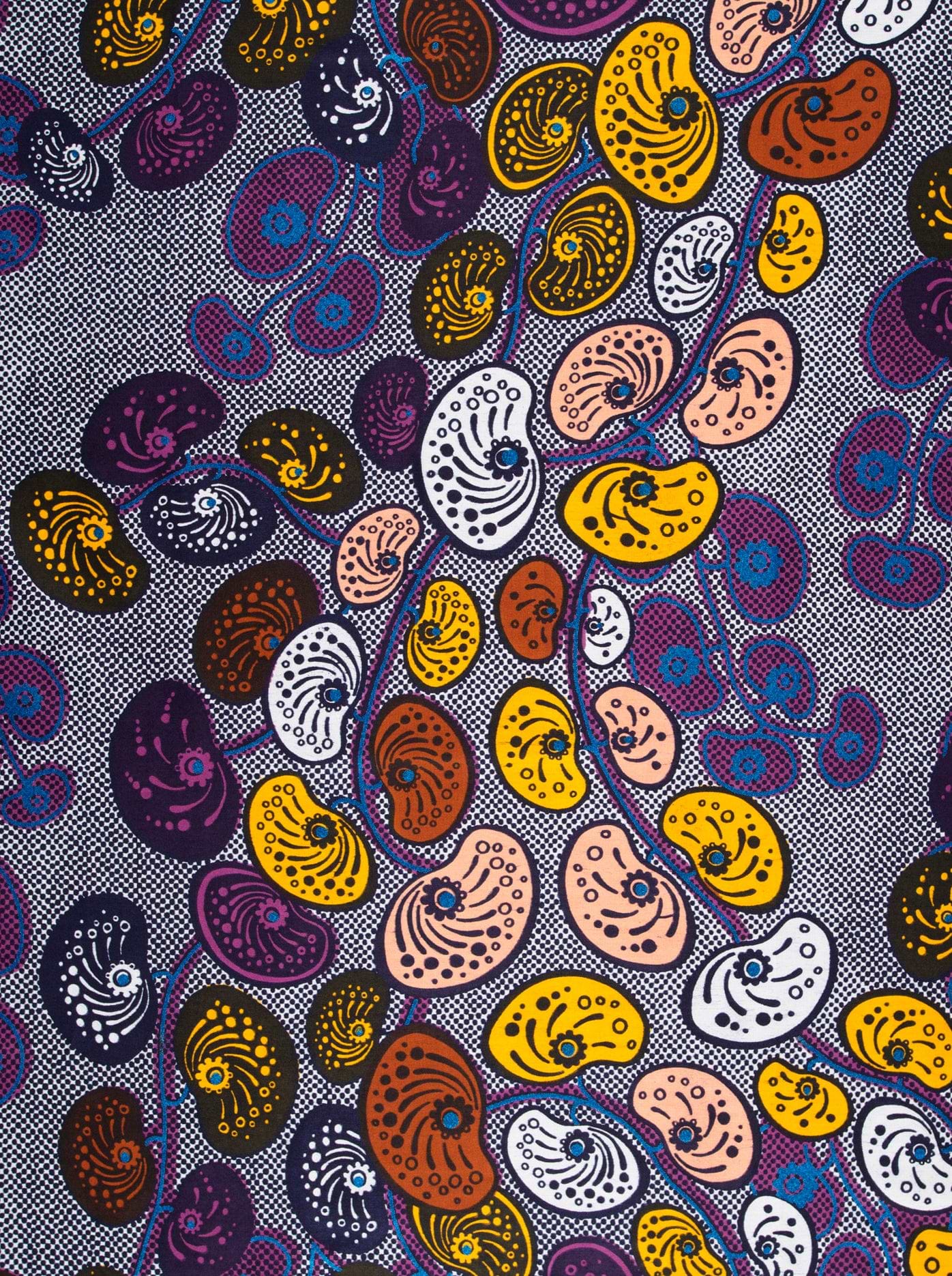 Vibrant patterned fabric colorful stylized satin royal vlw0501.008
