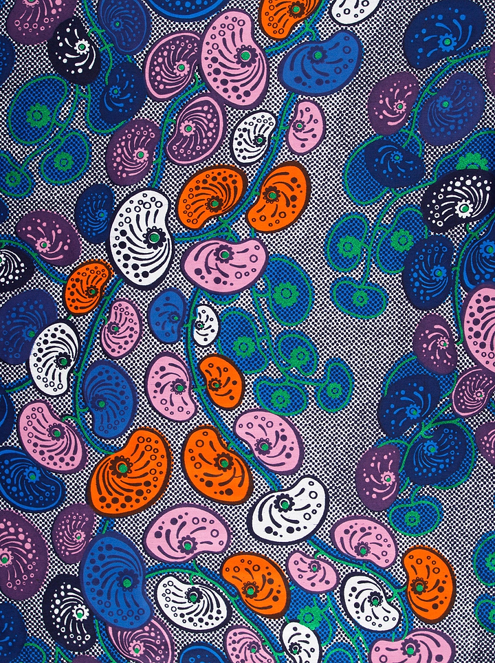 Vibrant patterned fabric colorful stylized satin royal vlw0501.009