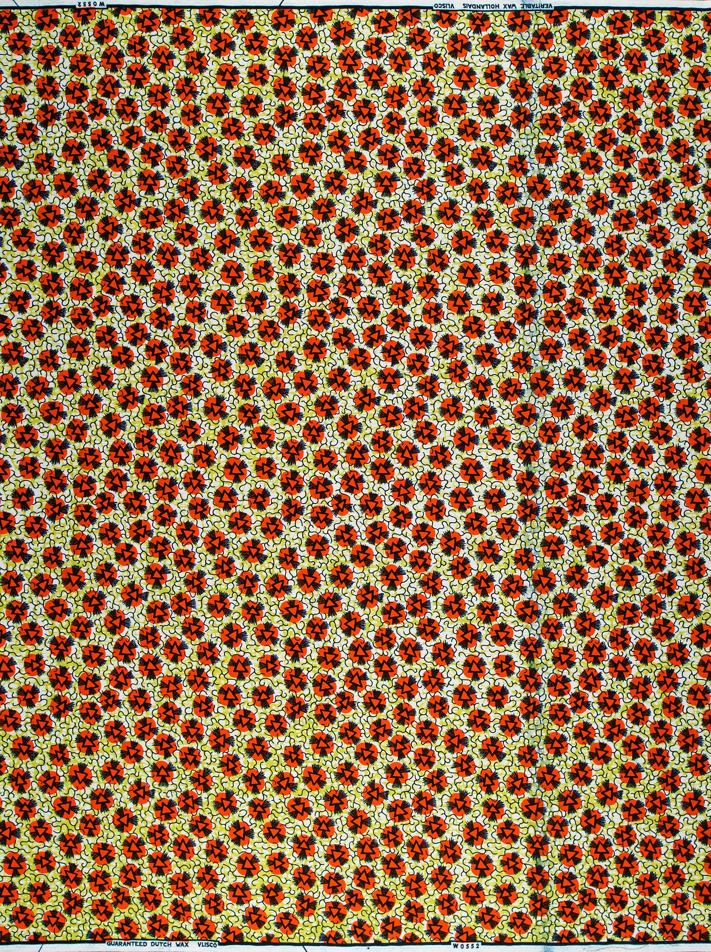 Red black floral patterned fabric wax hollandais vlw0552.013