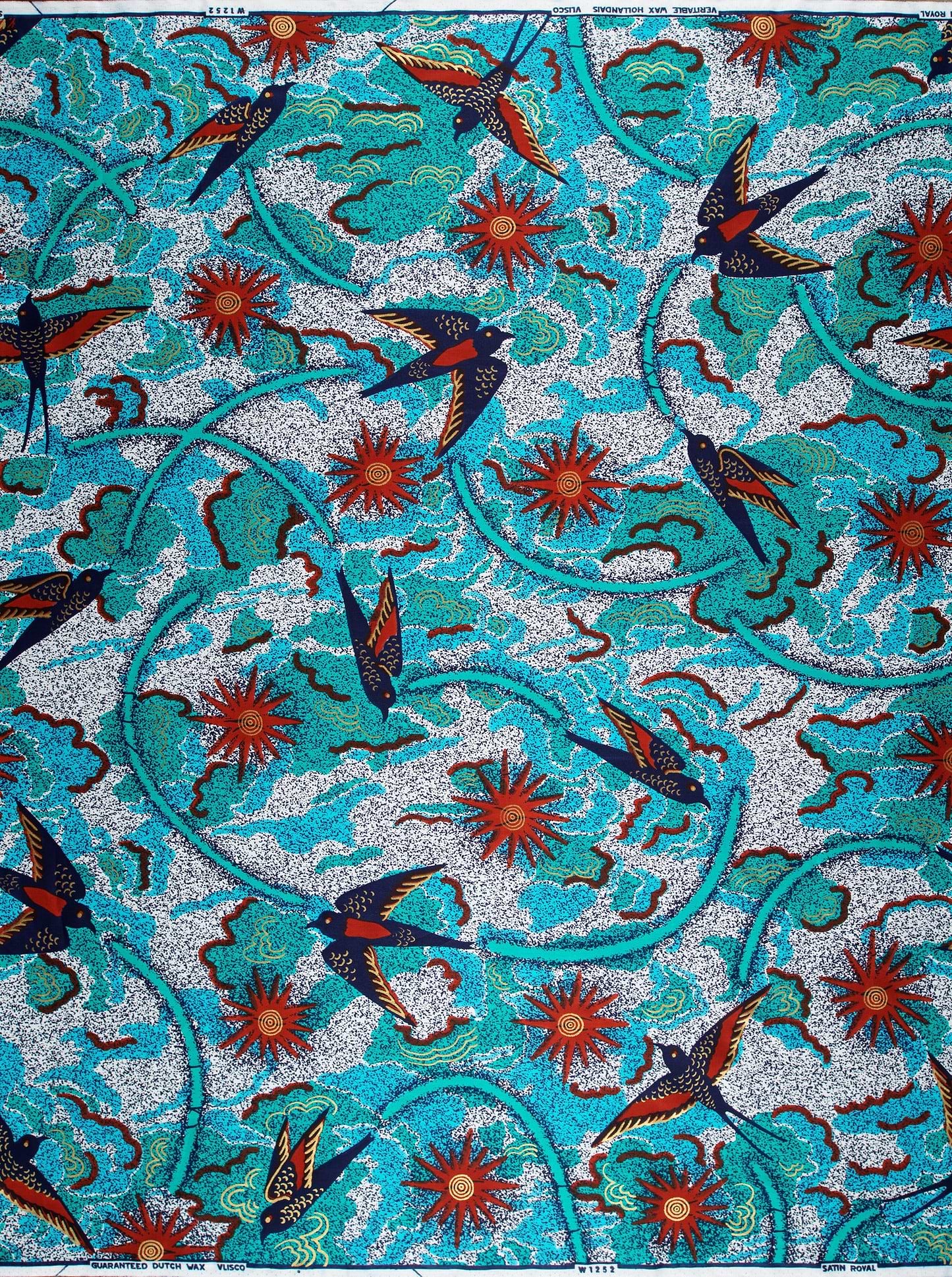 Vibrant turquoise fabric stylized black satin royal vlw1252.008
