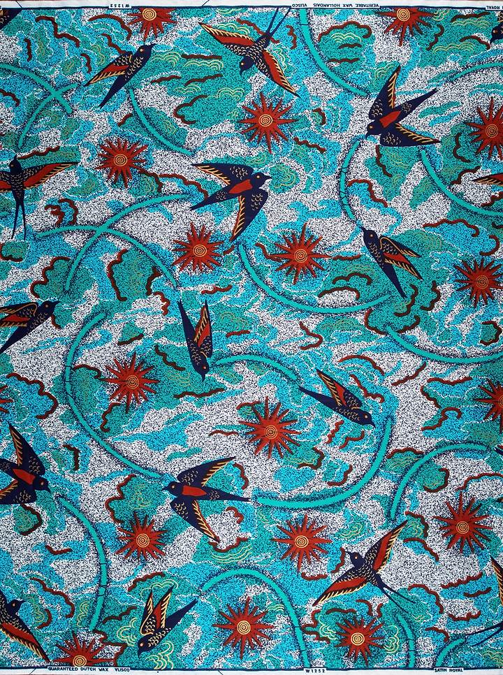 Vibrant turquoise fabric stylized black satin royal vlw1252.008