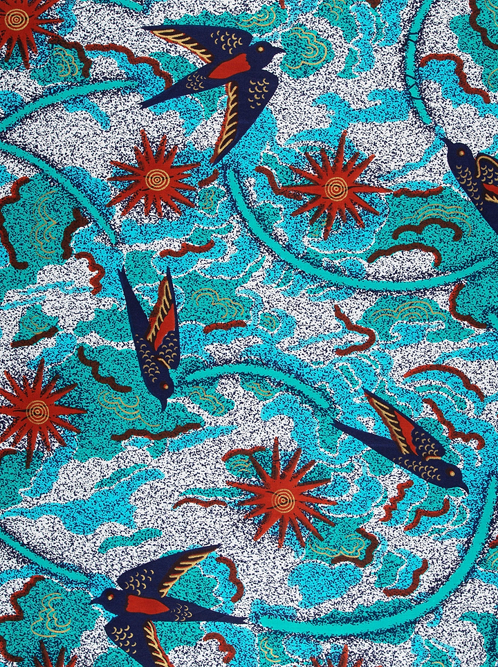 Vibrant turquoise fabric stylized black satin royal vlw1252.008