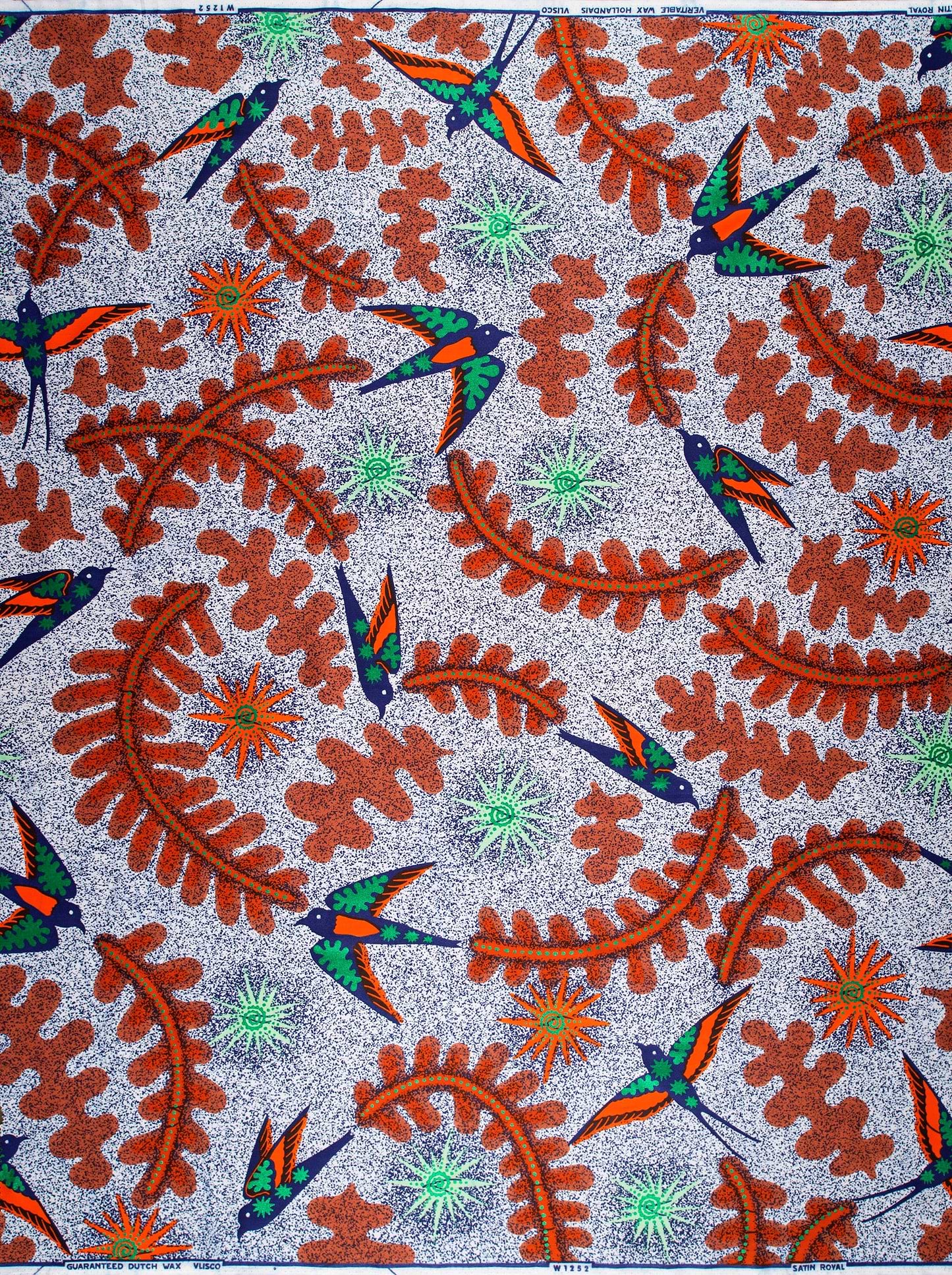 Vibrant african print fabric stylized satin royal vlw1252.003