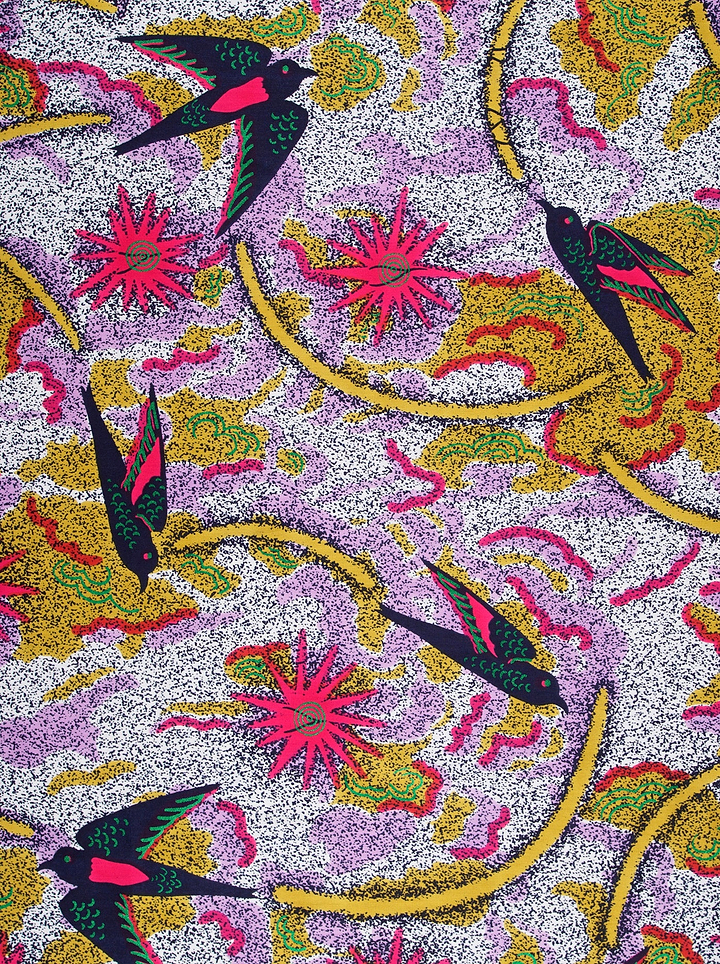 Vibrant patterned fabric stylized black satin royal vlw1252.006