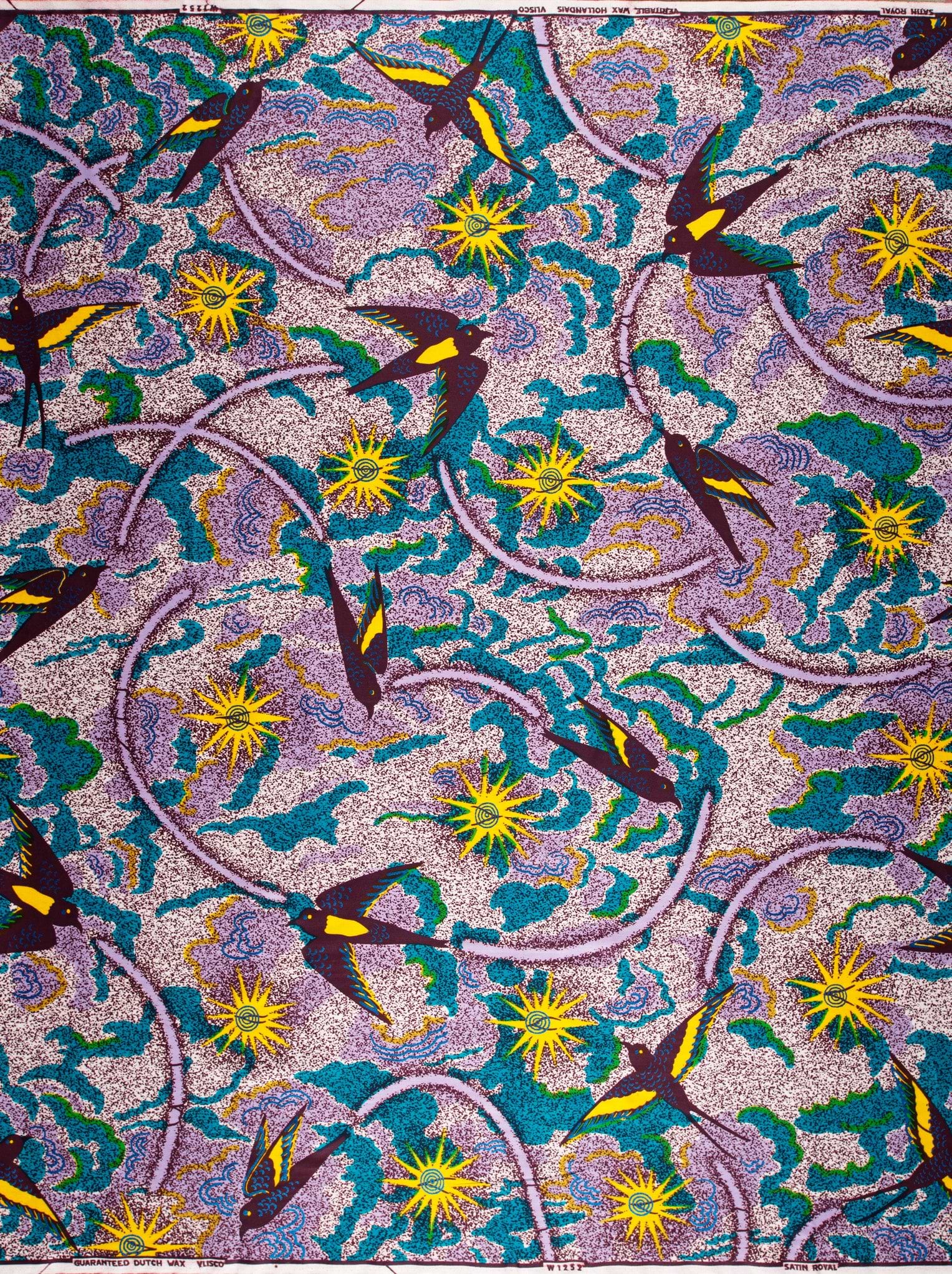 Vibrant african print fabric bold satin royal vlw1252.007
