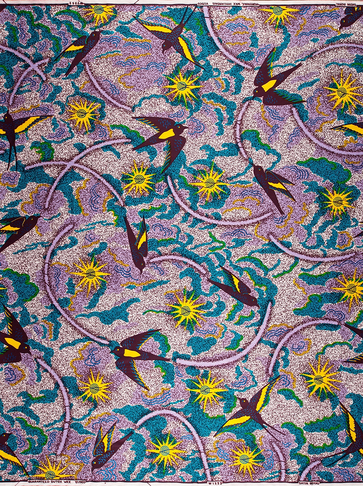 Vibrant african print fabric bold satin royal vlw1252.007