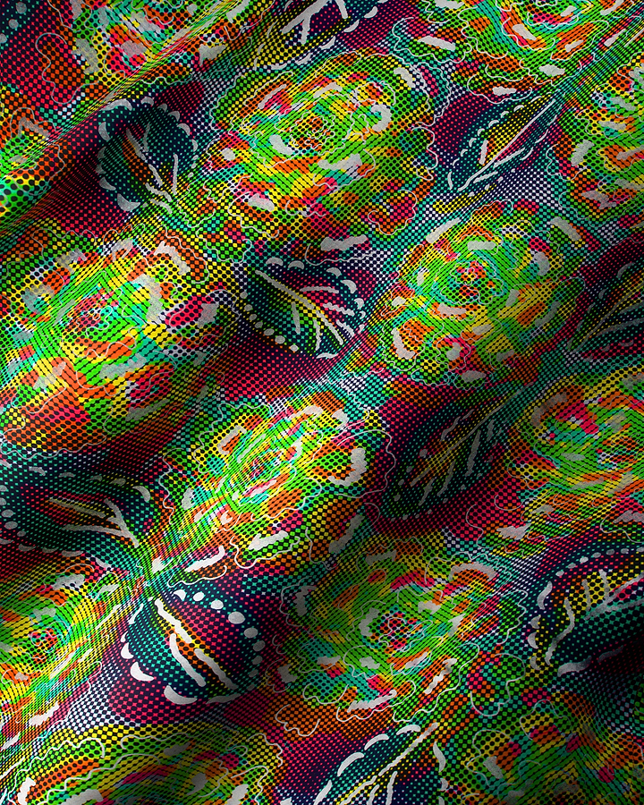 Vibrant multicolored paisley-patterned fabric textured satin royal vlw1787.005