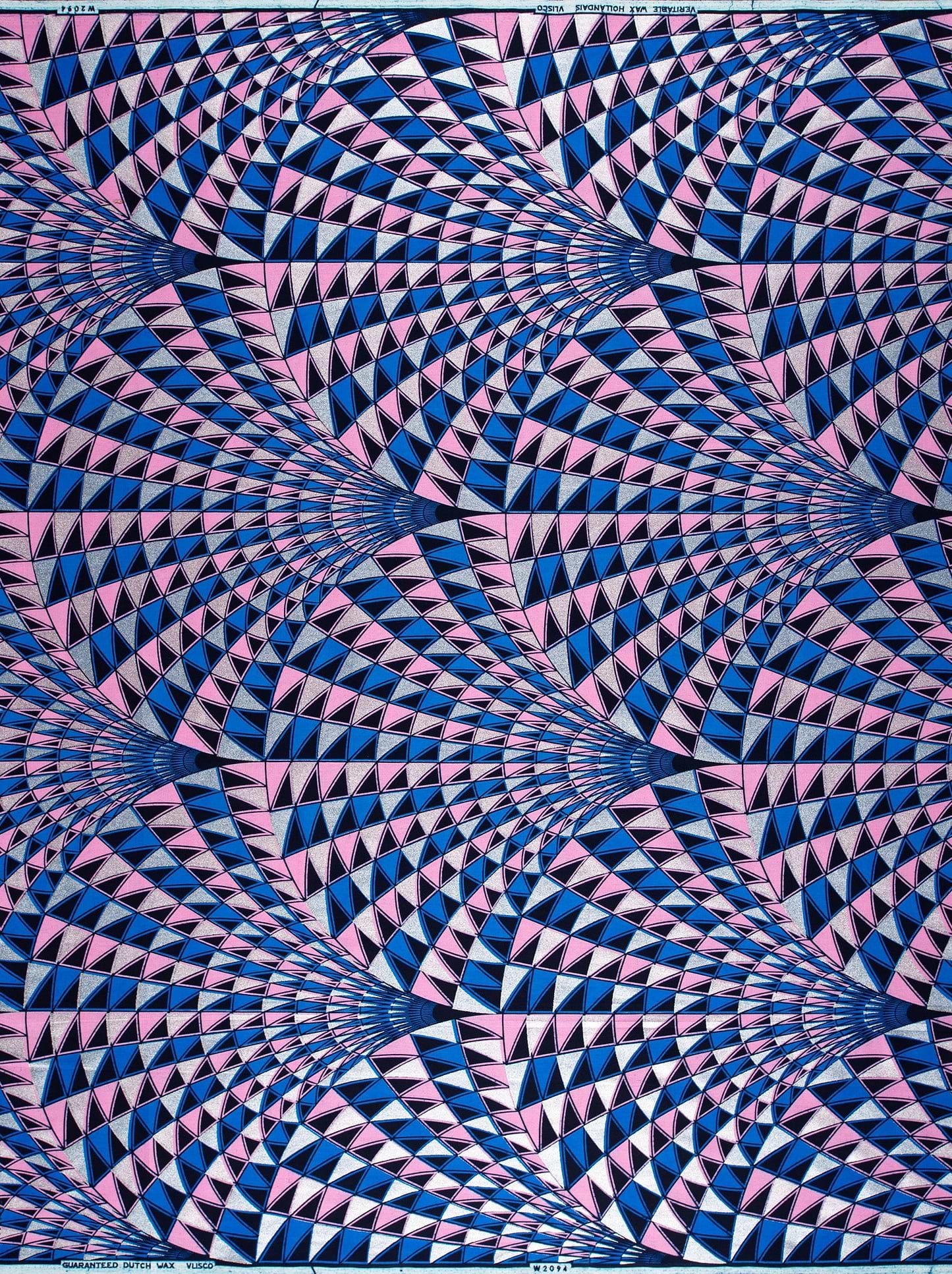 Vibrant blue pink white geometric-patterned wax hollandais vlw2094.028