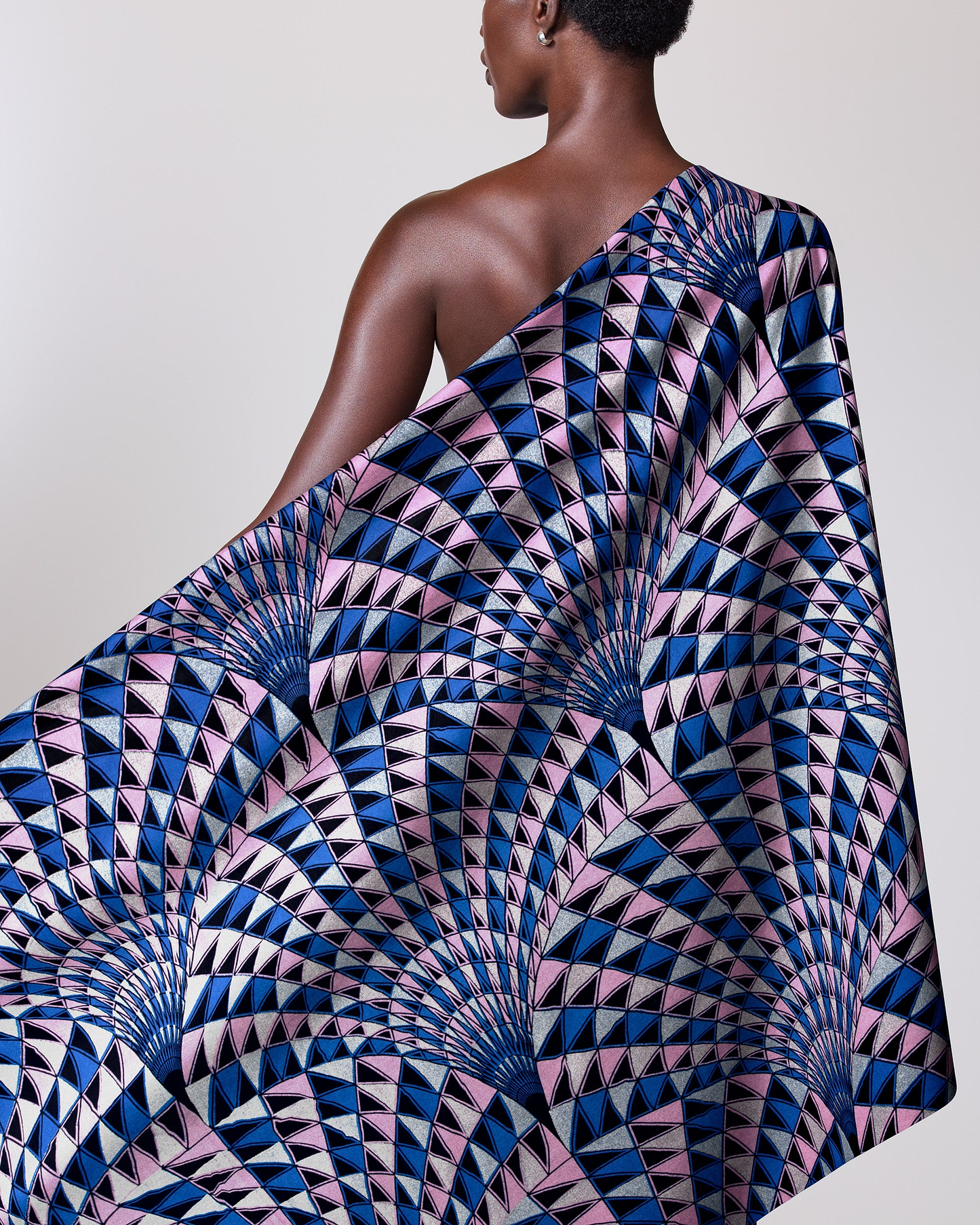 Vibrant one-shoulder wrap dress bold wax hollandais vlw2094.028
