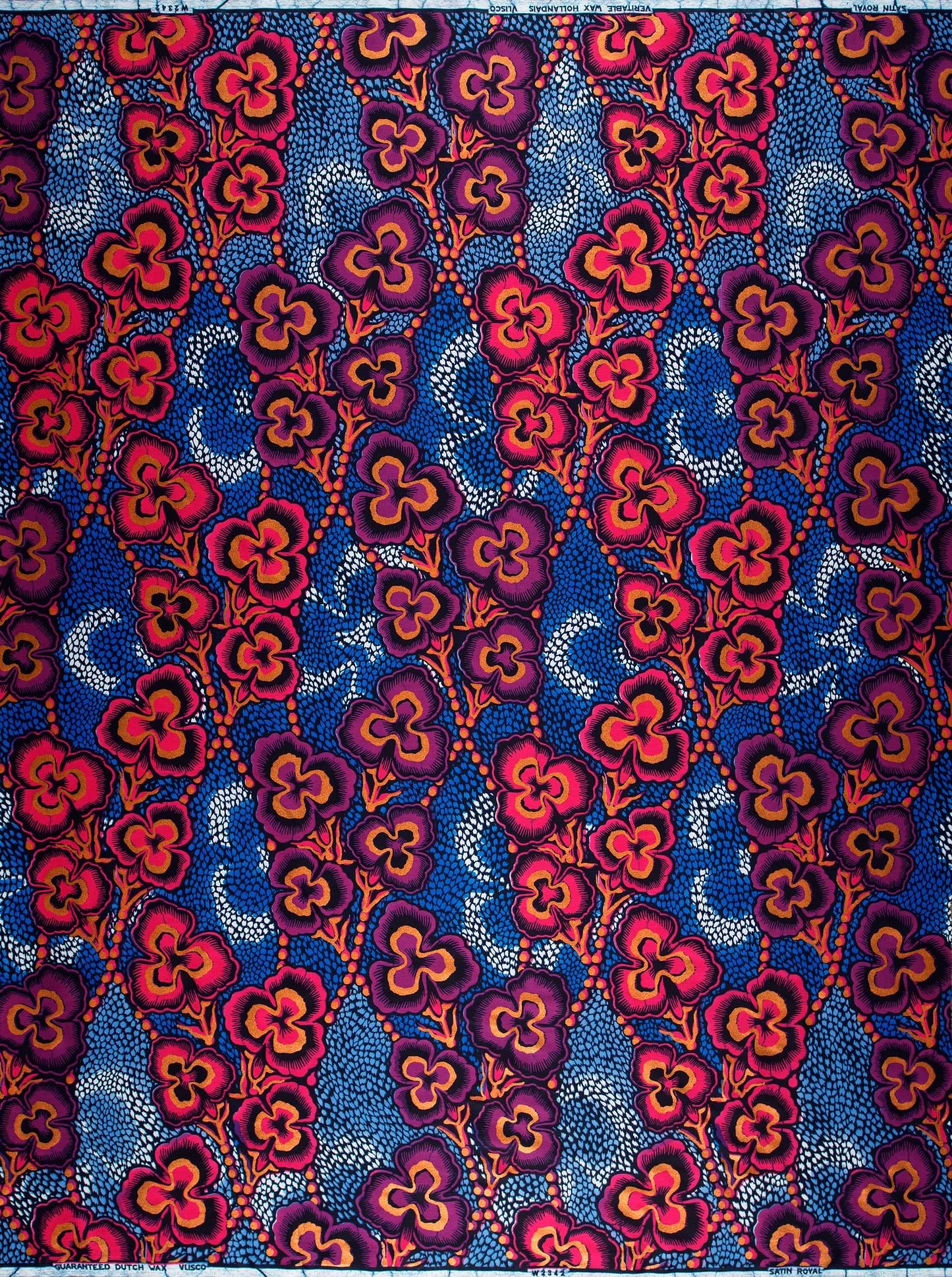 Vibrant red purple floral-patterned fabric satin royal vlw2342.007