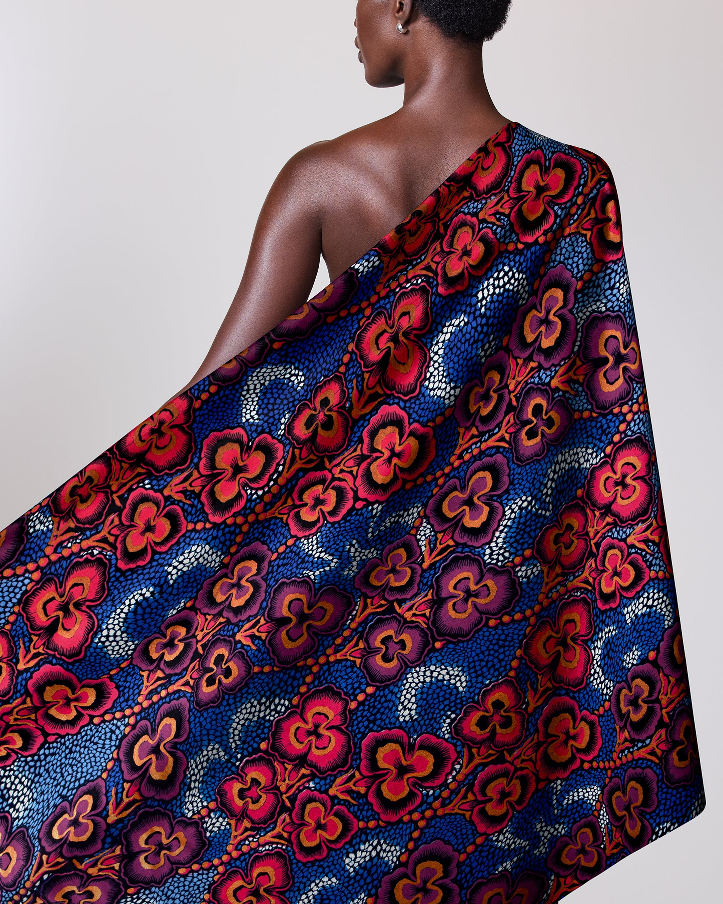 Vibrant blue fabric bold red satin royal vlw2342.007