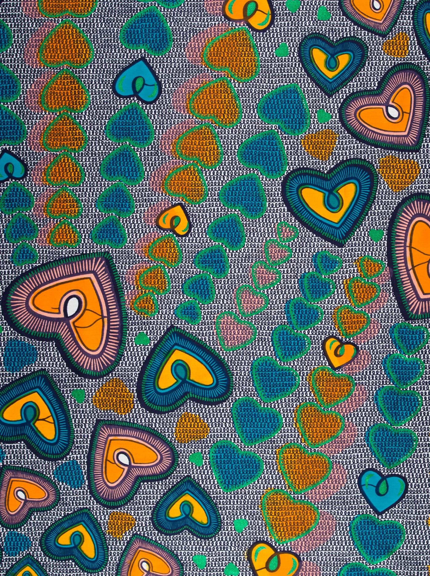 Vibrant patterned fabric bold heart satin royal vlw2776.001