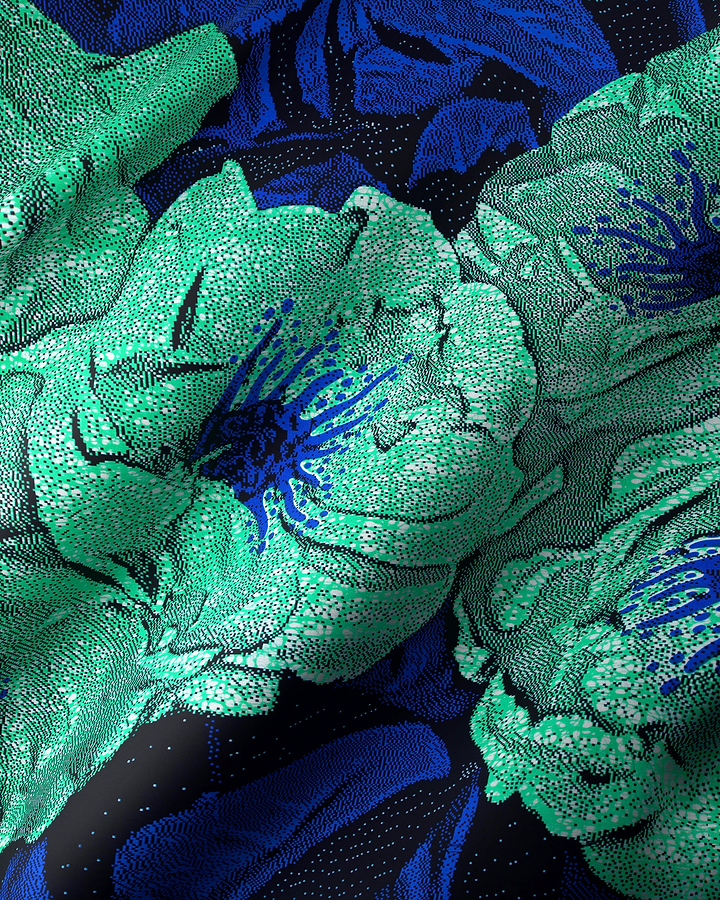 Vibrant emerald green royal blue wax hollandais vlw2850.003