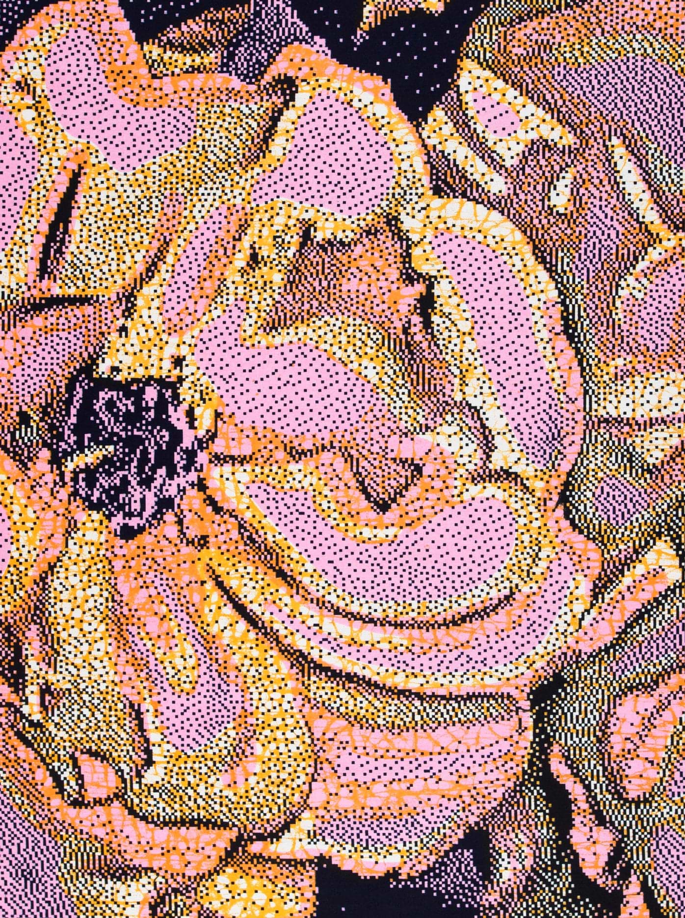 Vibrant stylized rose rendered halftone wax hollandais vlw2850.007
