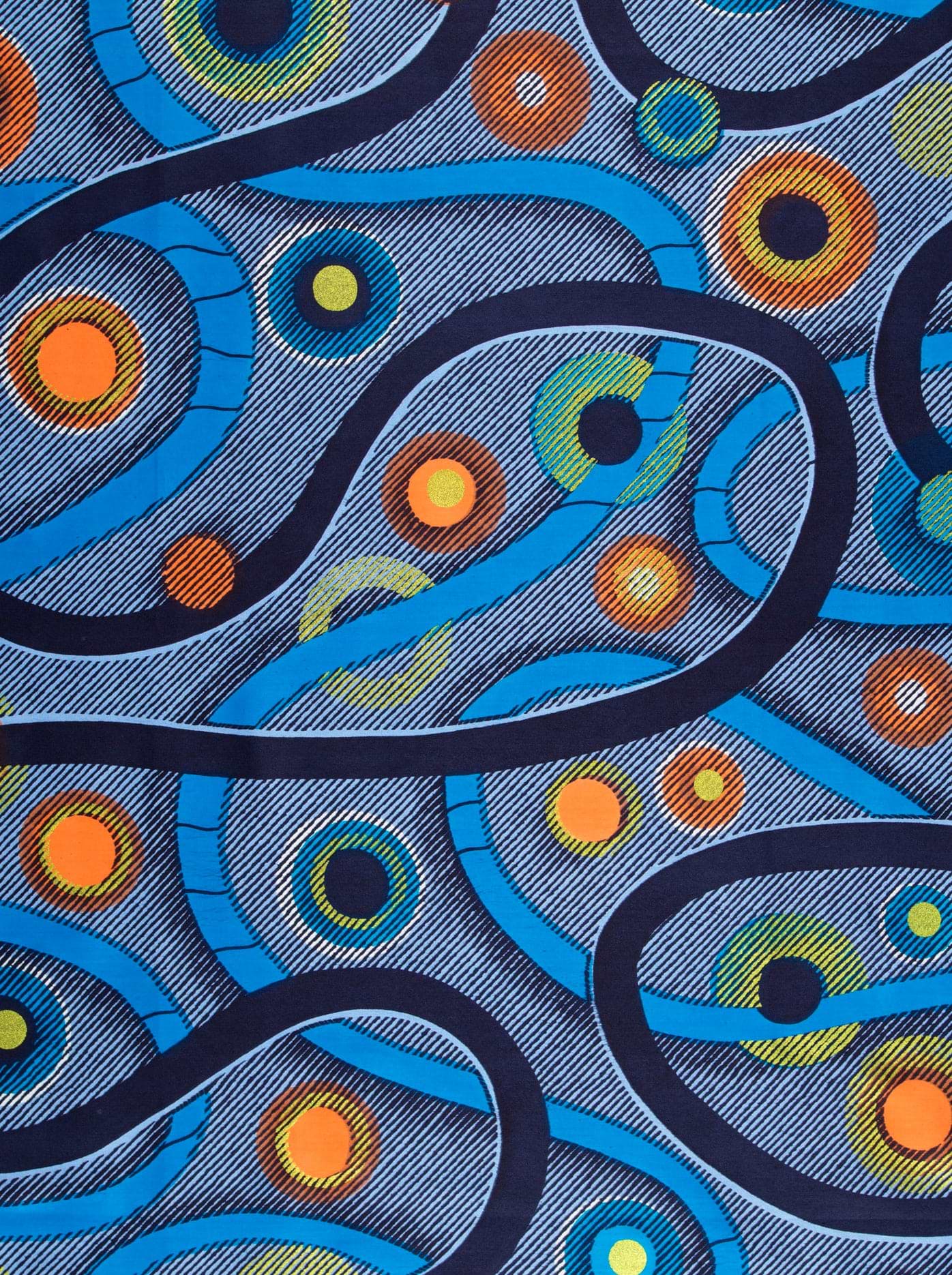 Blue fabric vibrant abstract pattern satin royal vlw3211.001