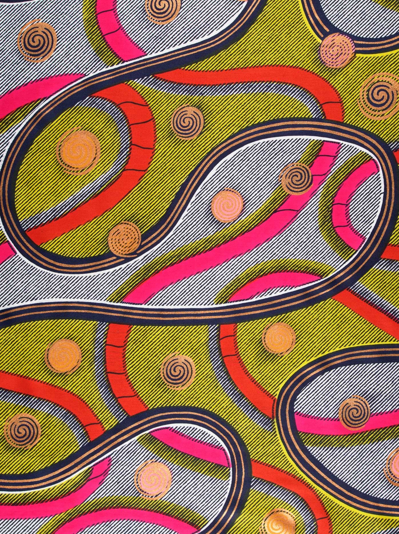 Vibrant green pink red paisley-patterned satin royal vlw3211.005