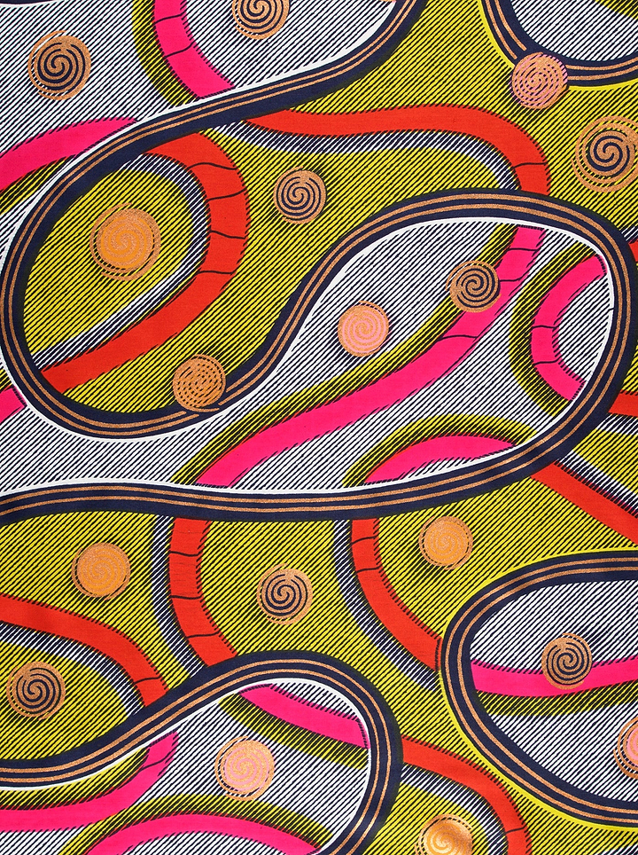 Vibrant green pink red paisley-patterned satin royal vlw3211.005