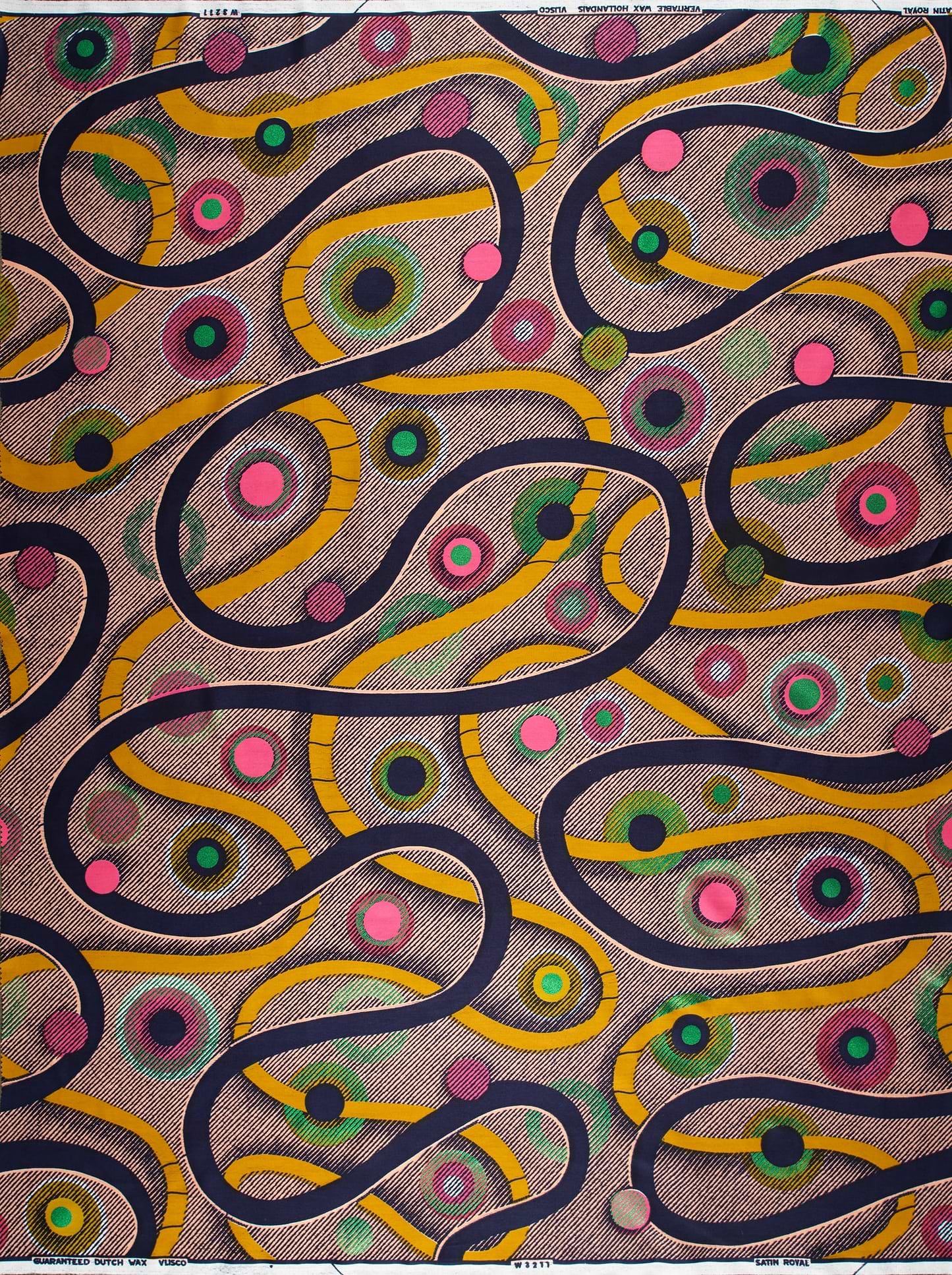 Vibrant abstract fabric yellow black satin royal vlw3211.006