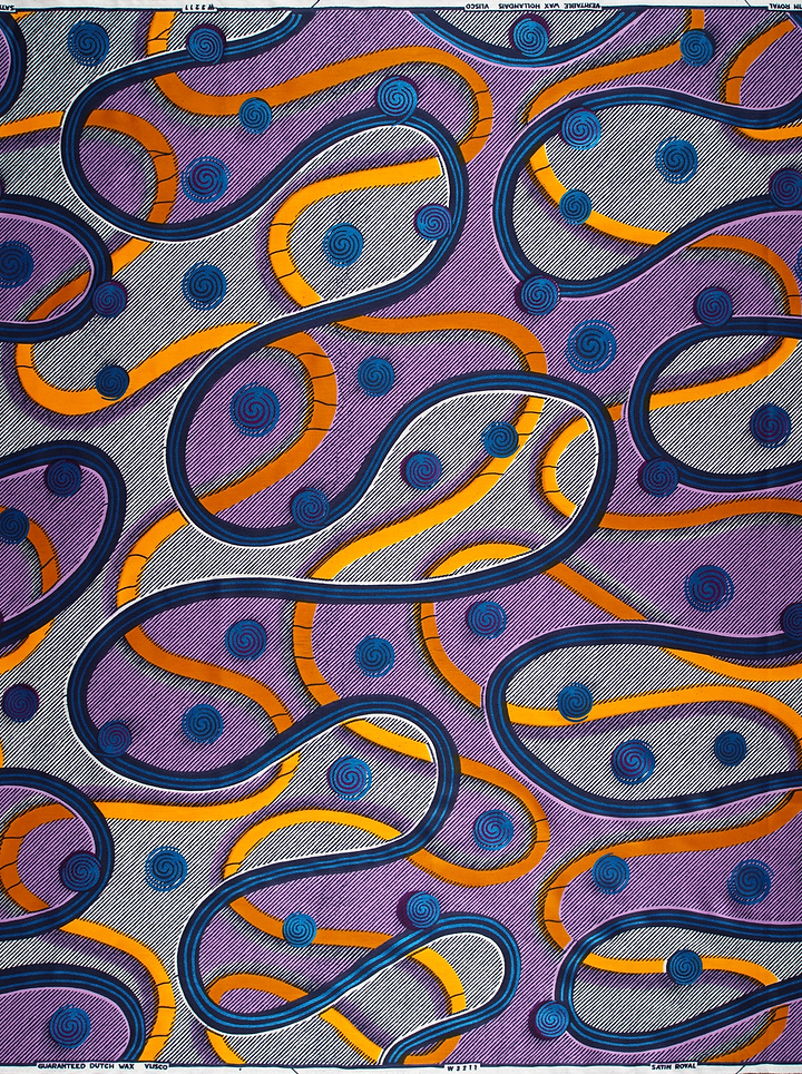 Vibrant purple orange navy blue satin royal vlw3211.007