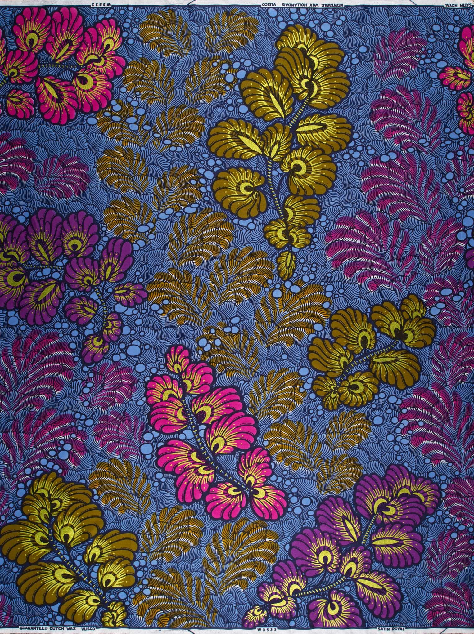 Vibrant african print fabric bold satin royal vlw3532.003