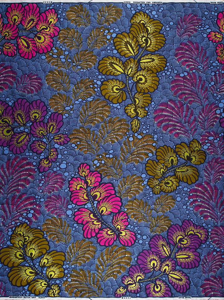 Vibrant african print fabric bold satin royal vlw3532.003