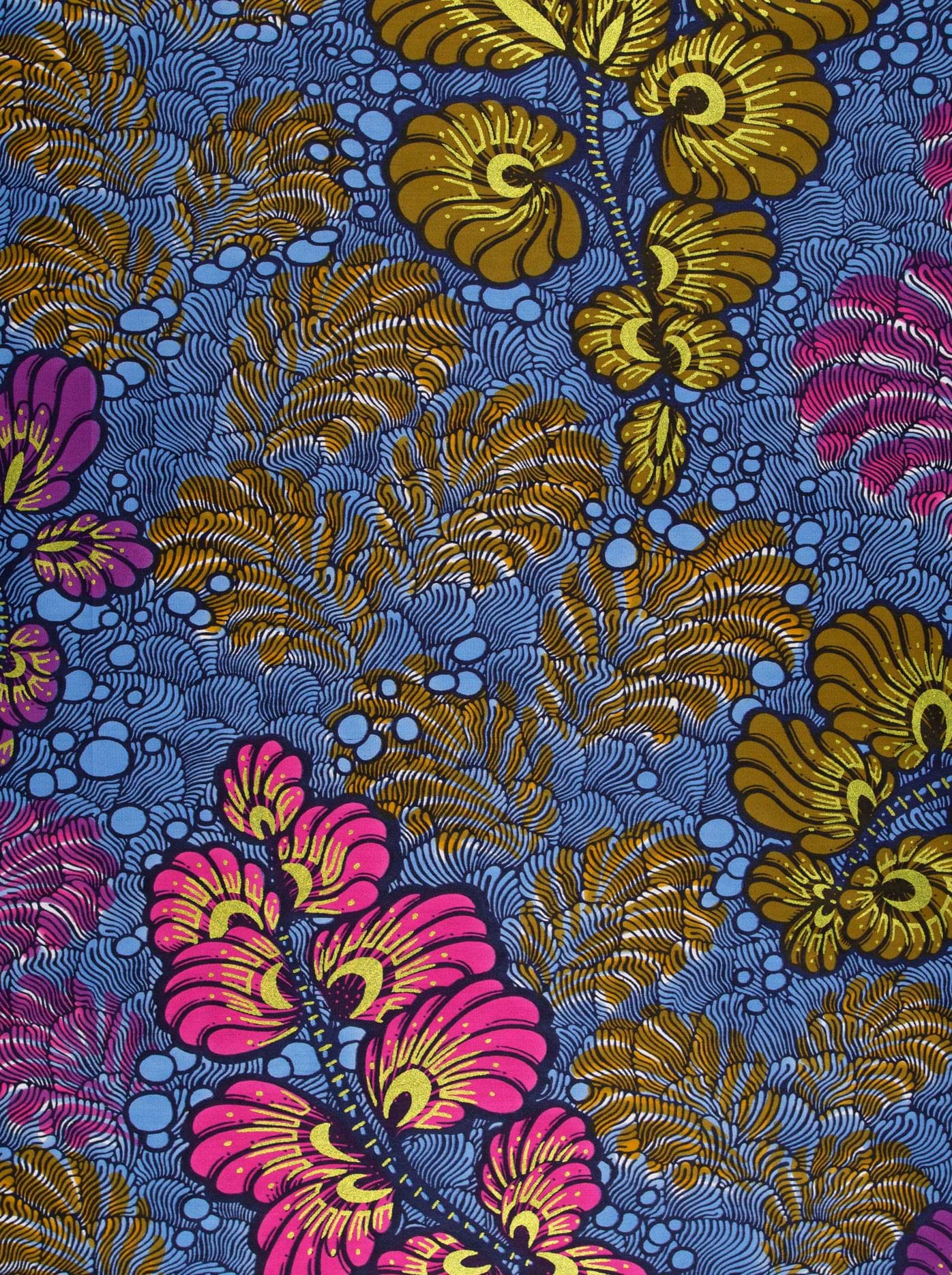 Vibrant african print fabric bold satin royal vlw3532.003