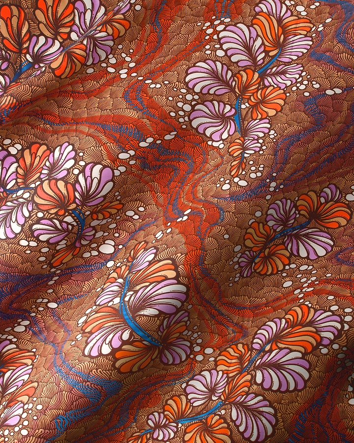 Richly textured fabric vibrant pattern satin royal vlw3532.006