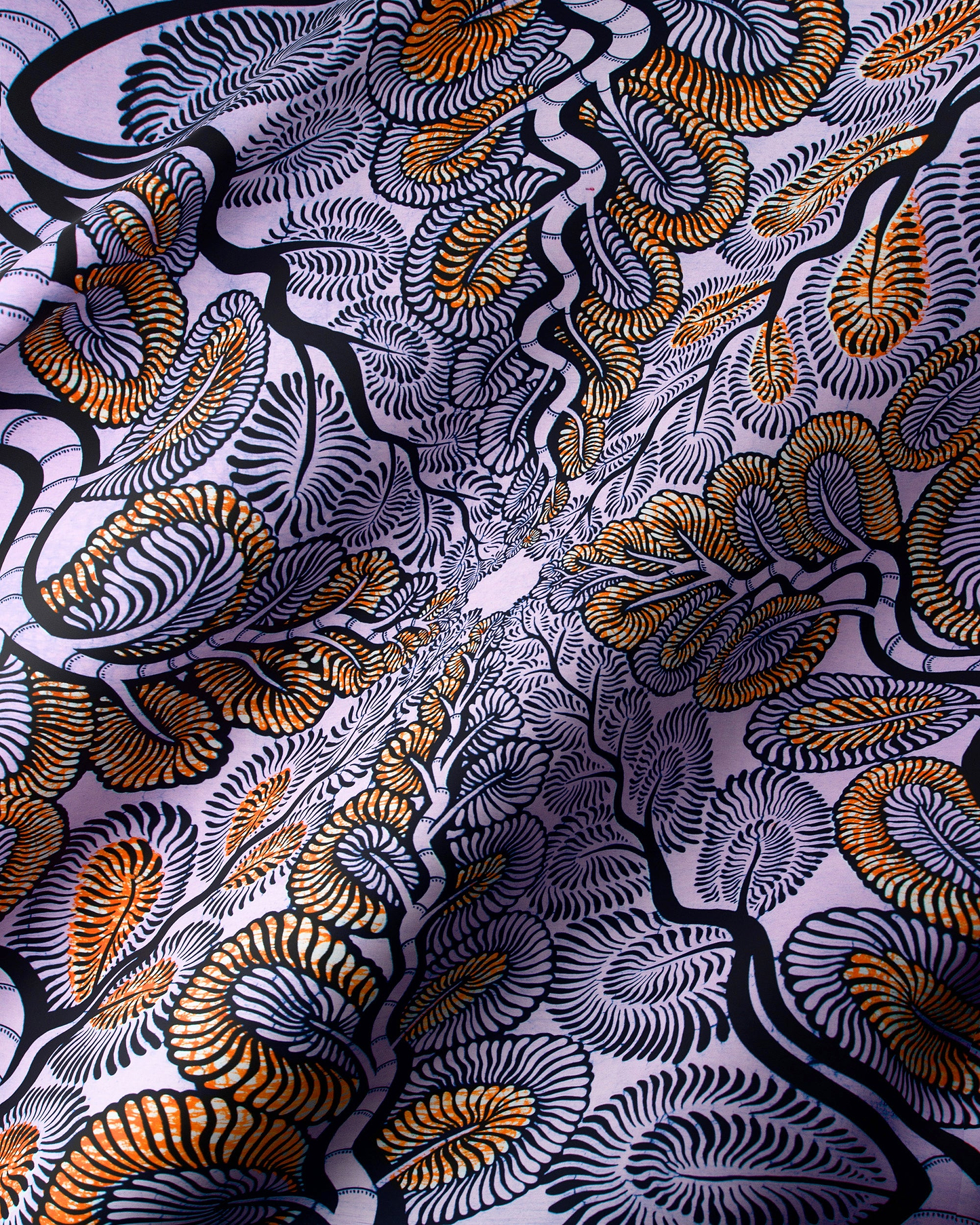 Vibrant fabric bold pattern orange wax hollandais vlw3579.008