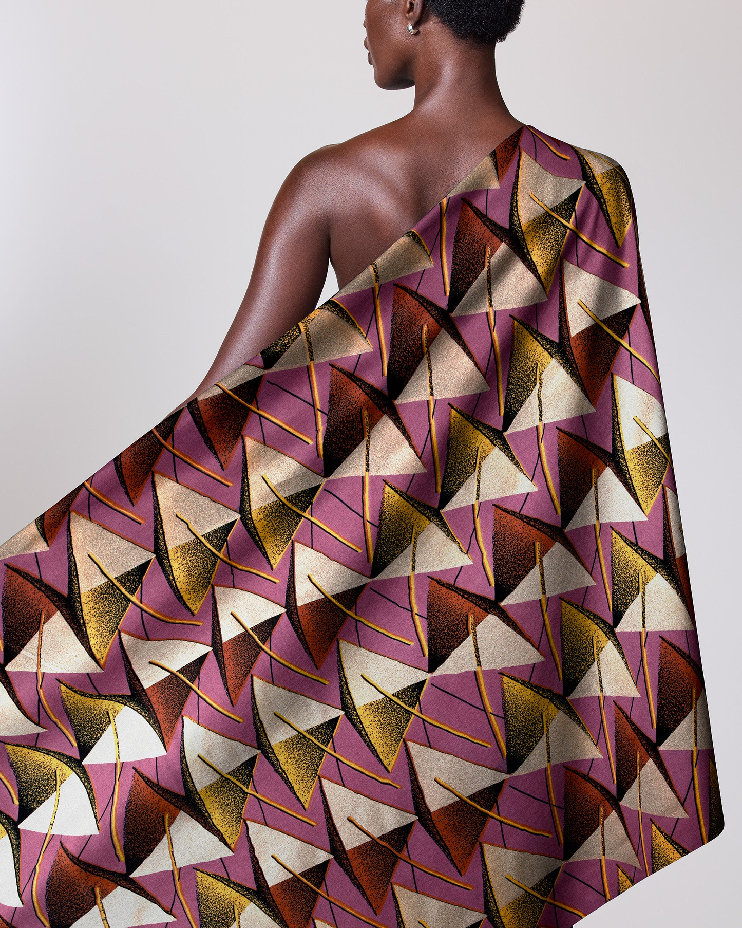 Vibrant purple gold cream geometric-patterned wax hollandais vlw4168.019