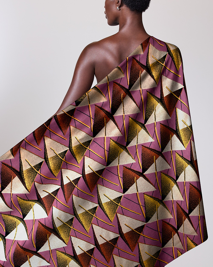 Vibrant purple gold cream geometric-patterned wax hollandais vlw4168.019