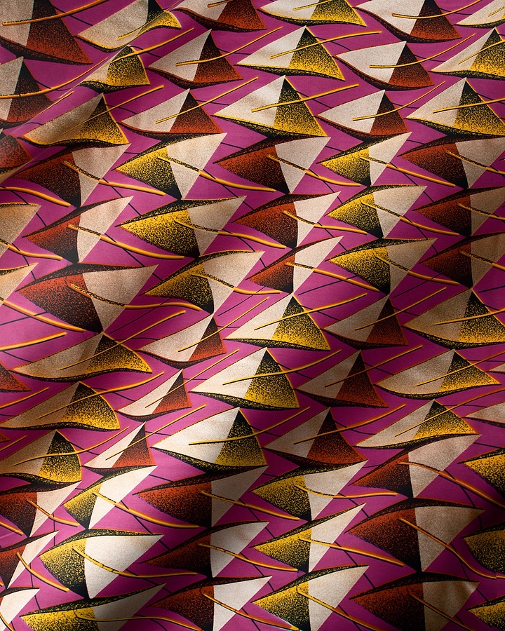 Vibrant magenta fabric bold geometric wax hollandais vlw4168.019