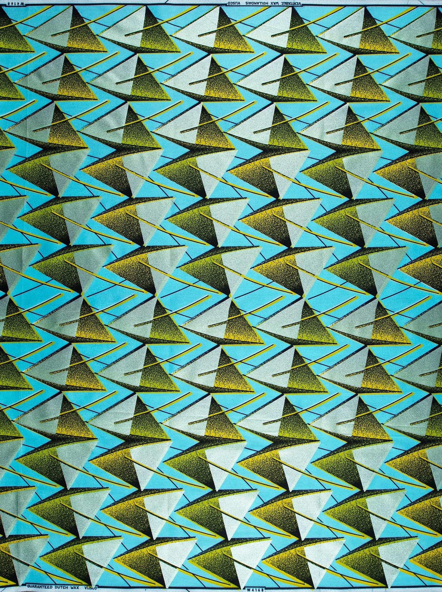 Vibrant turquoise fabric bold geometric wax hollandais vlw4168.020
