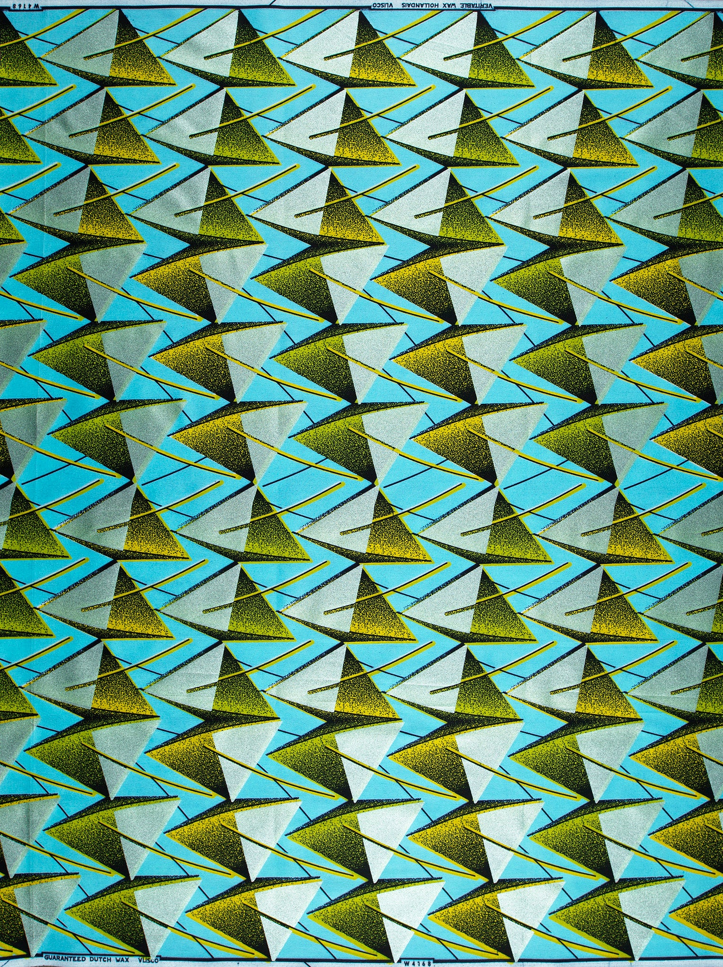 Vibrant turquoise fabric bold geometric wax hollandais vlw4168.020