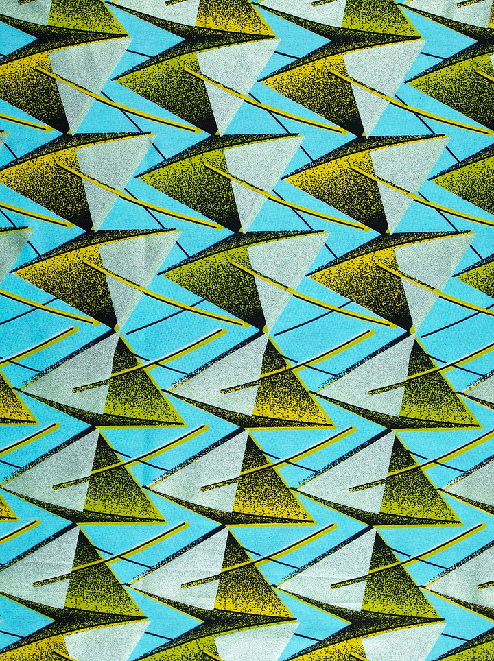 Vibrant geometric fabric pattern triangles wax hollandais vlw4168.020