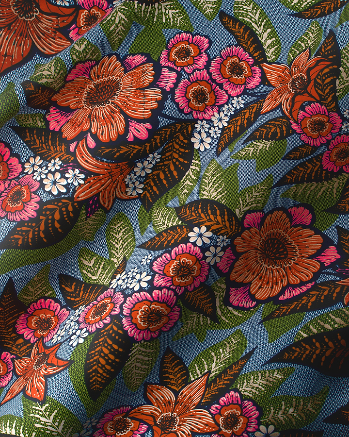 Blue denim fabric adorned vibrant satin royal vlw4754.004