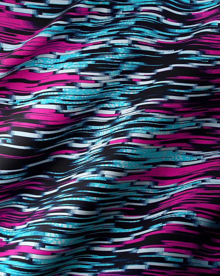 Vibrant fabric bold wavy stripes wax hollandais vlw4799.005