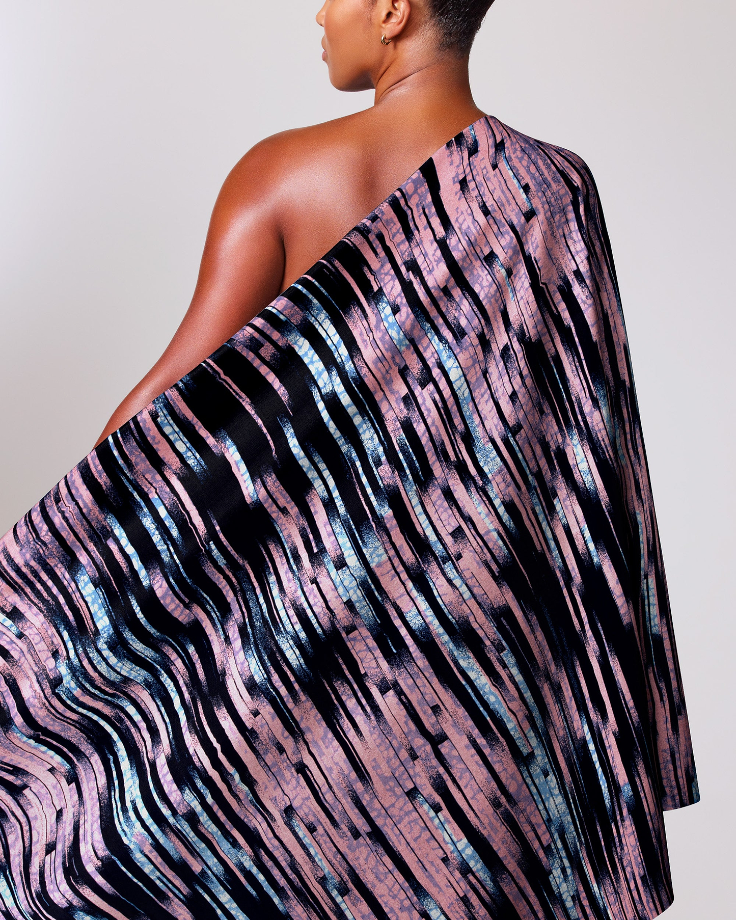 One-shoulder garment vibrant blend pink wax hollandais vlw4799.006