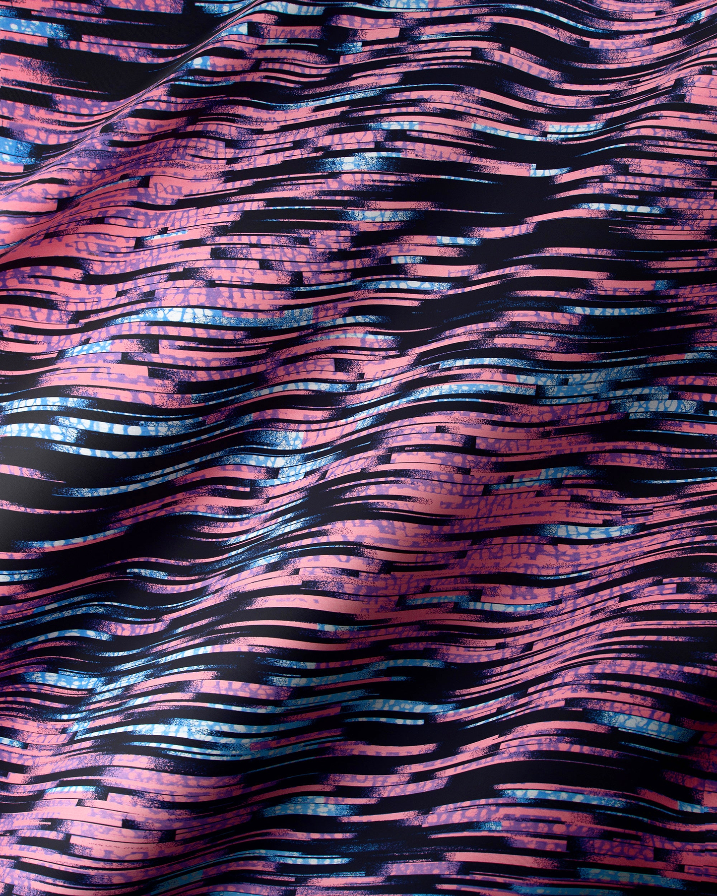 Fabric dynamic pattern wavy stripes wax hollandais vlw4799.006