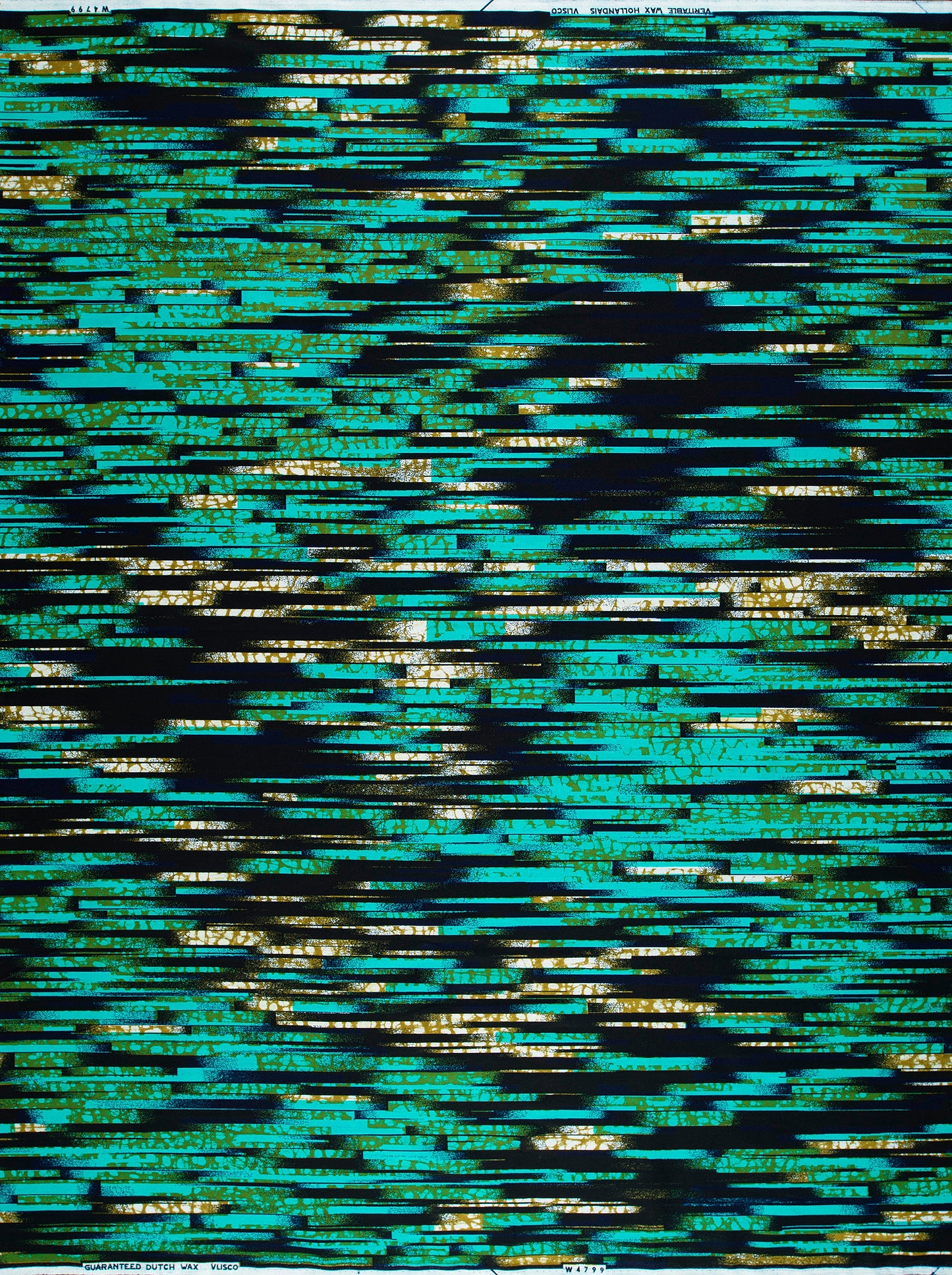 Teal gold abstract digital pattern wax hollandais vlw4799.007