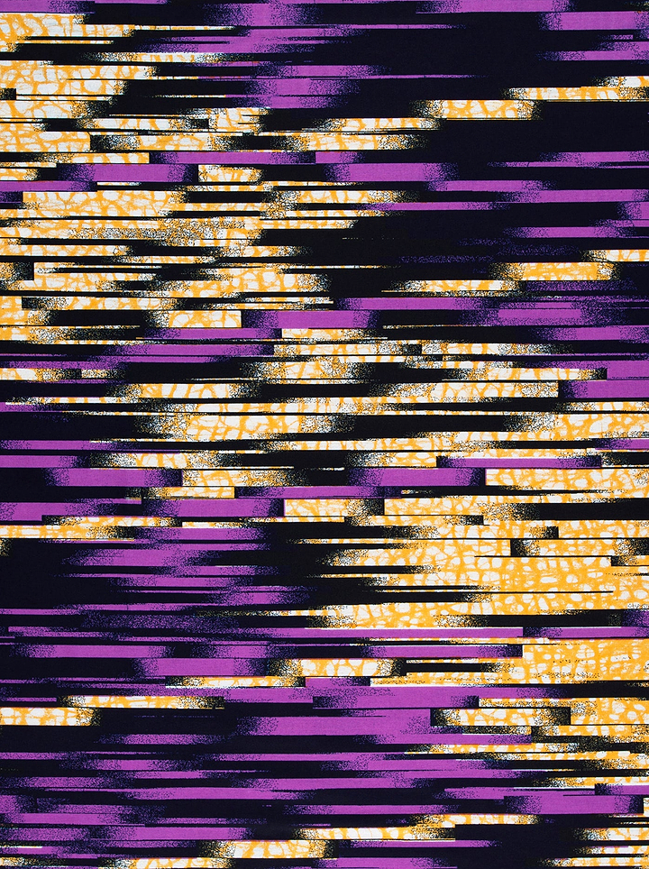 Purple gold abstract patterned fabric wax hollandais vlw4799.009