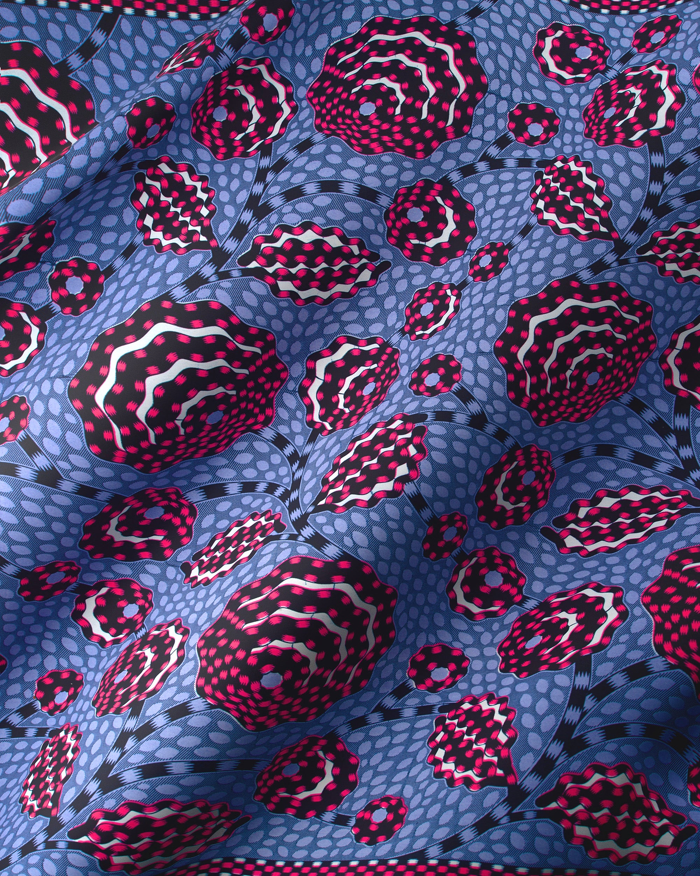 Blue fabric vibrant pattern pink wax hollandais vlw5069.015