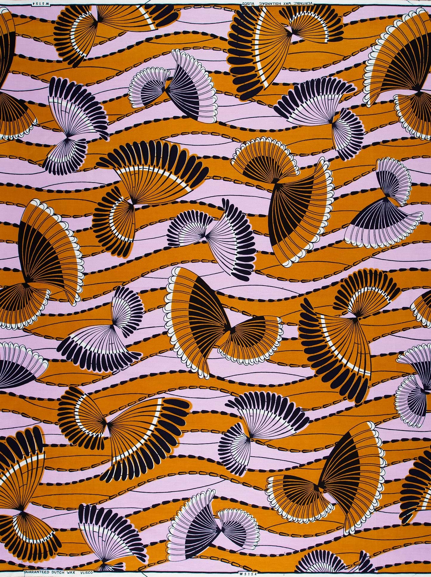 Vibrant orange lavender fabric bold wax hollandais vlw5154.011