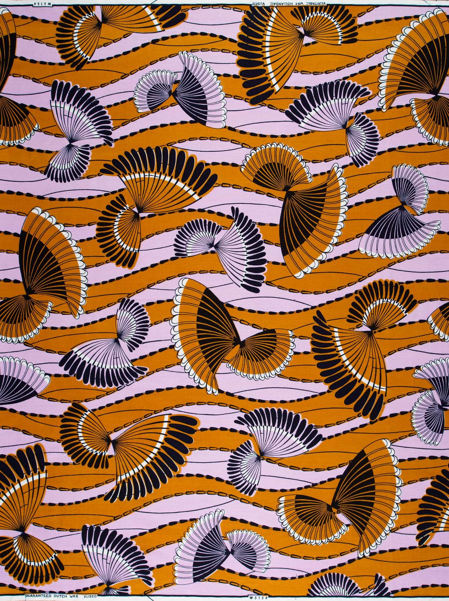 Vibrant orange lavender fabric bold wax hollandais vlw5154.011