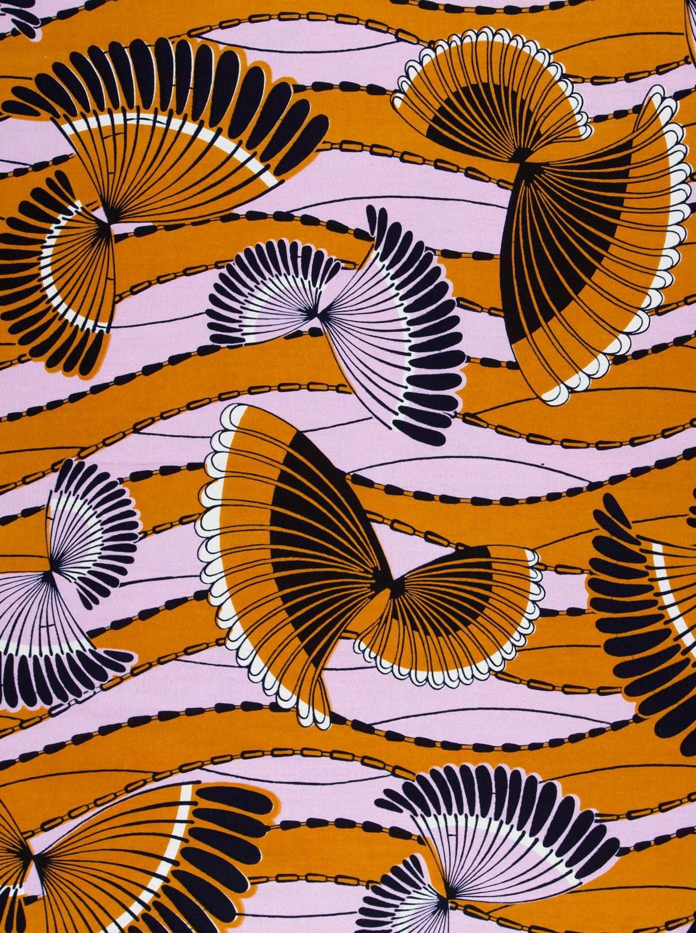 Vibrant orange lavender fabric bold wax hollandais vlw5154.011