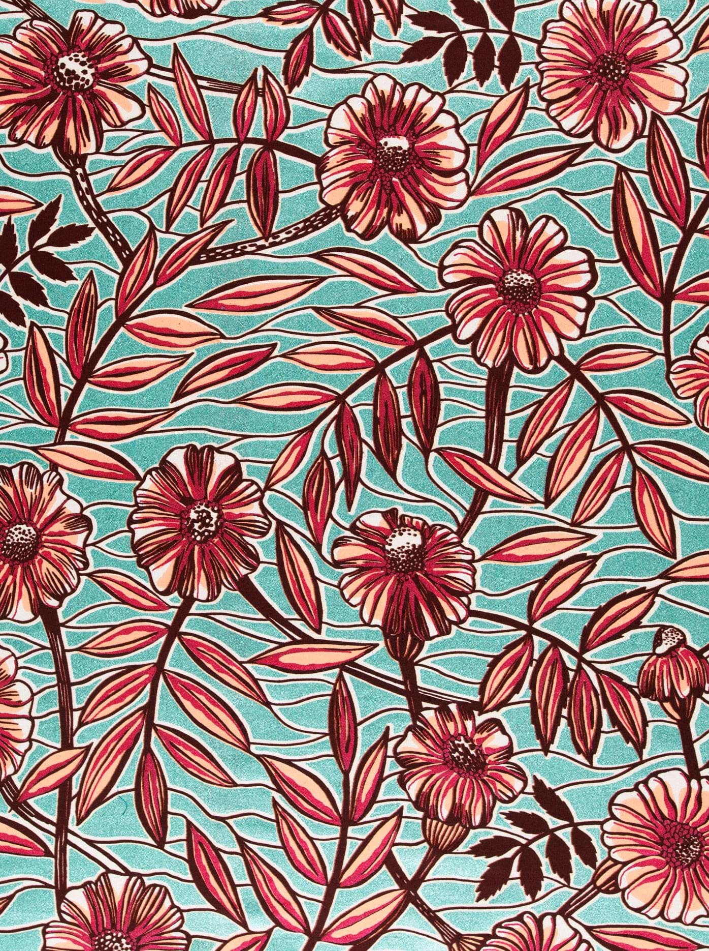 Teal fabric pattern pink maroon wax glitterglam vlw6087.020