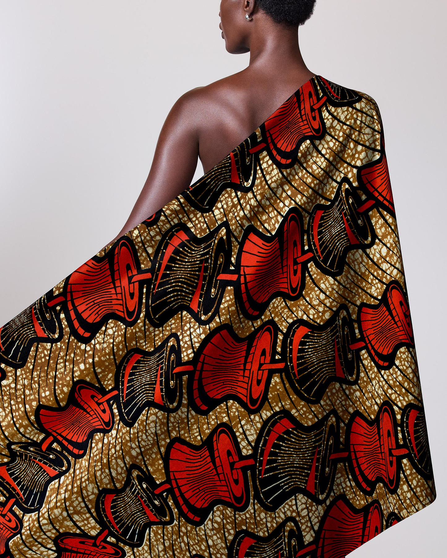 Vibrant red black gold patterned wax hollandais vlw6165.005