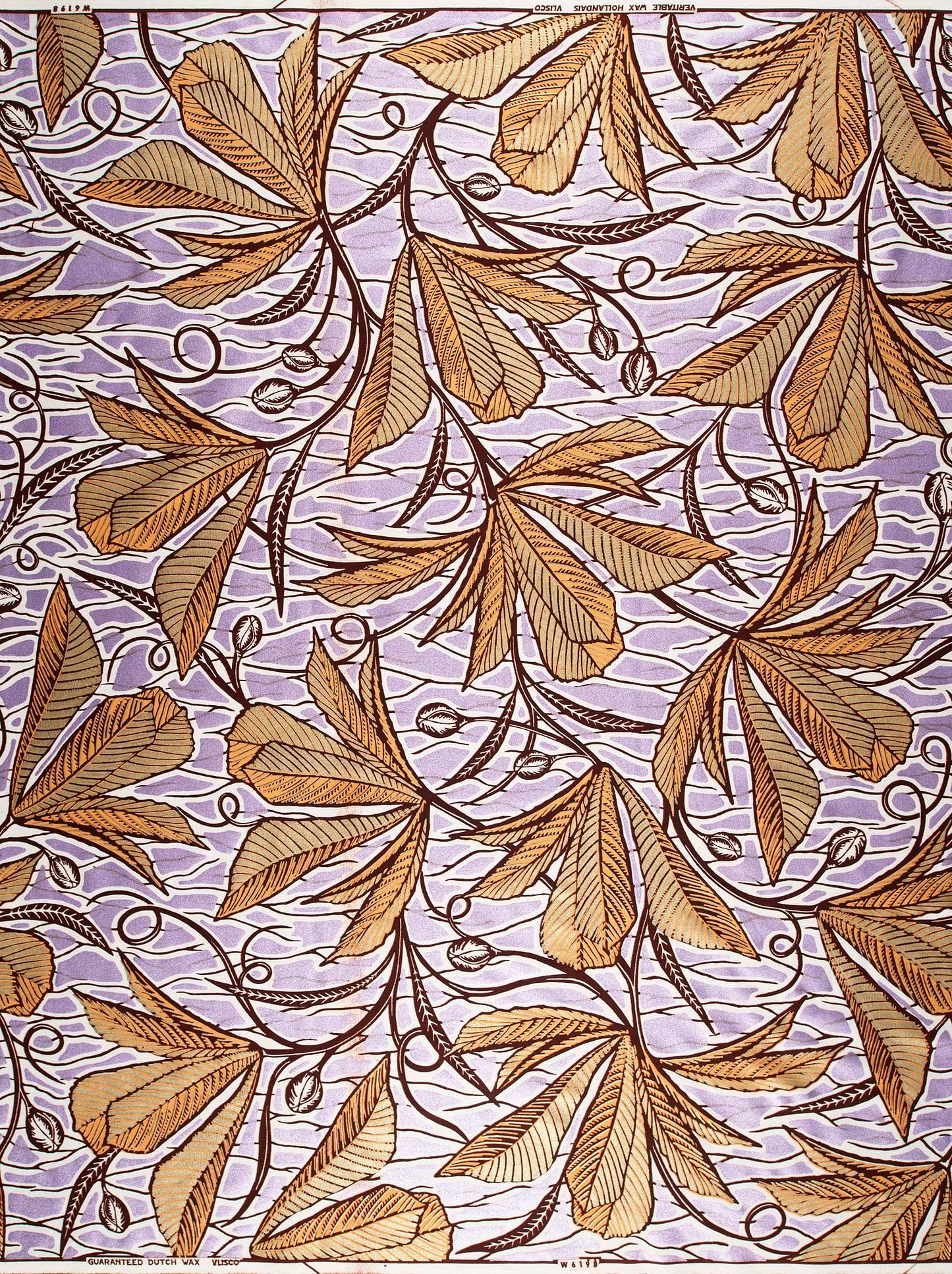 Vintage-style fabric pattern stylized chestnut wax glitterglam vlw6198.021